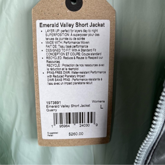 NWT PrAna WOMEN’S EMERALD VALLEY SHORT PUFFER DOWN JACKET QUARRY SIZE LARGE - Picture 16 of 16